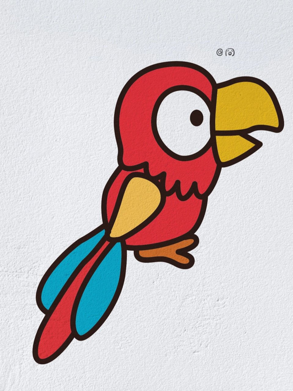 动物简笔画之可爱的鹦鹉(内附过程图)