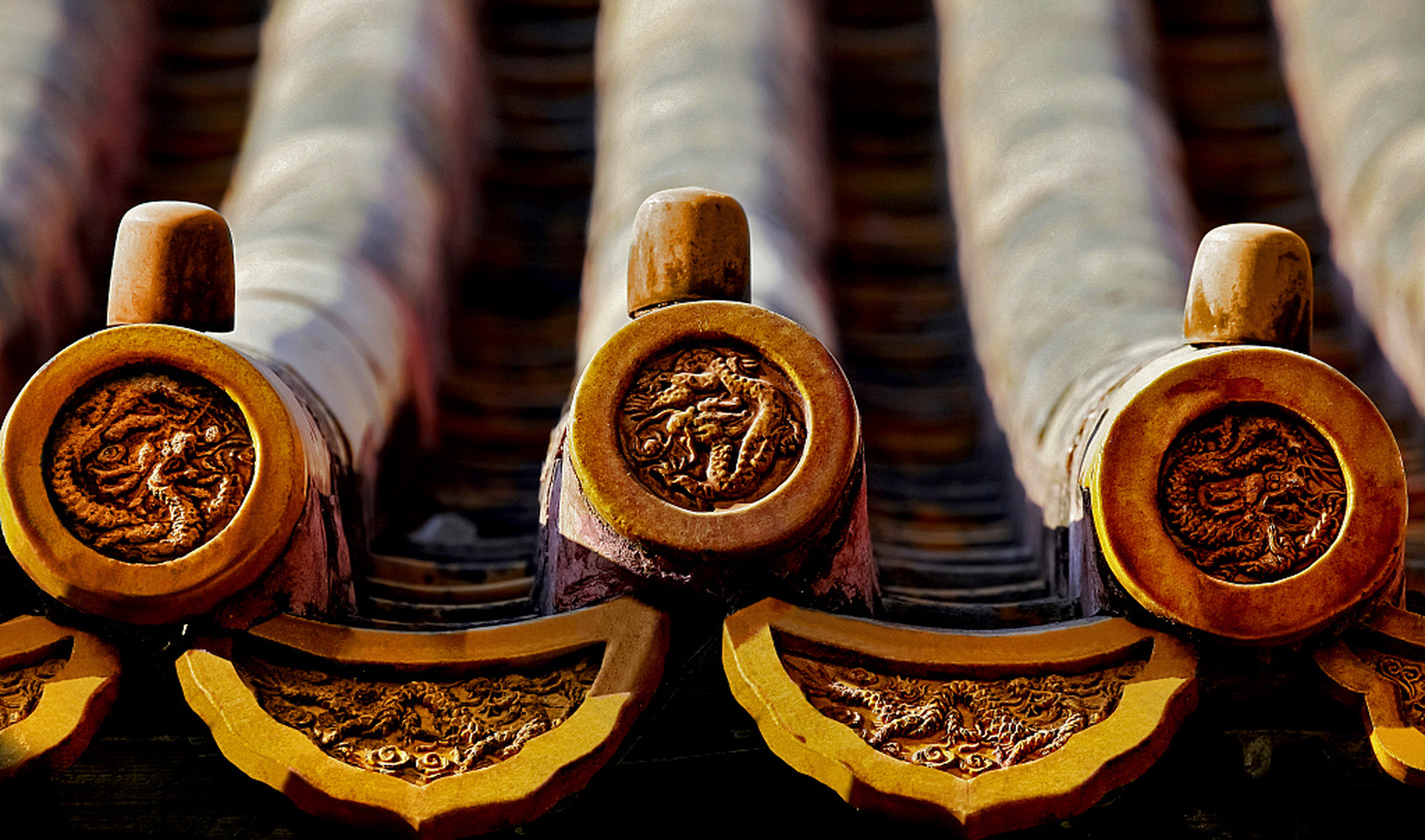 中国古建筑装饰构件—明清建筑瓦当 琉璃瓦 宋元之后的部分建筑物上还