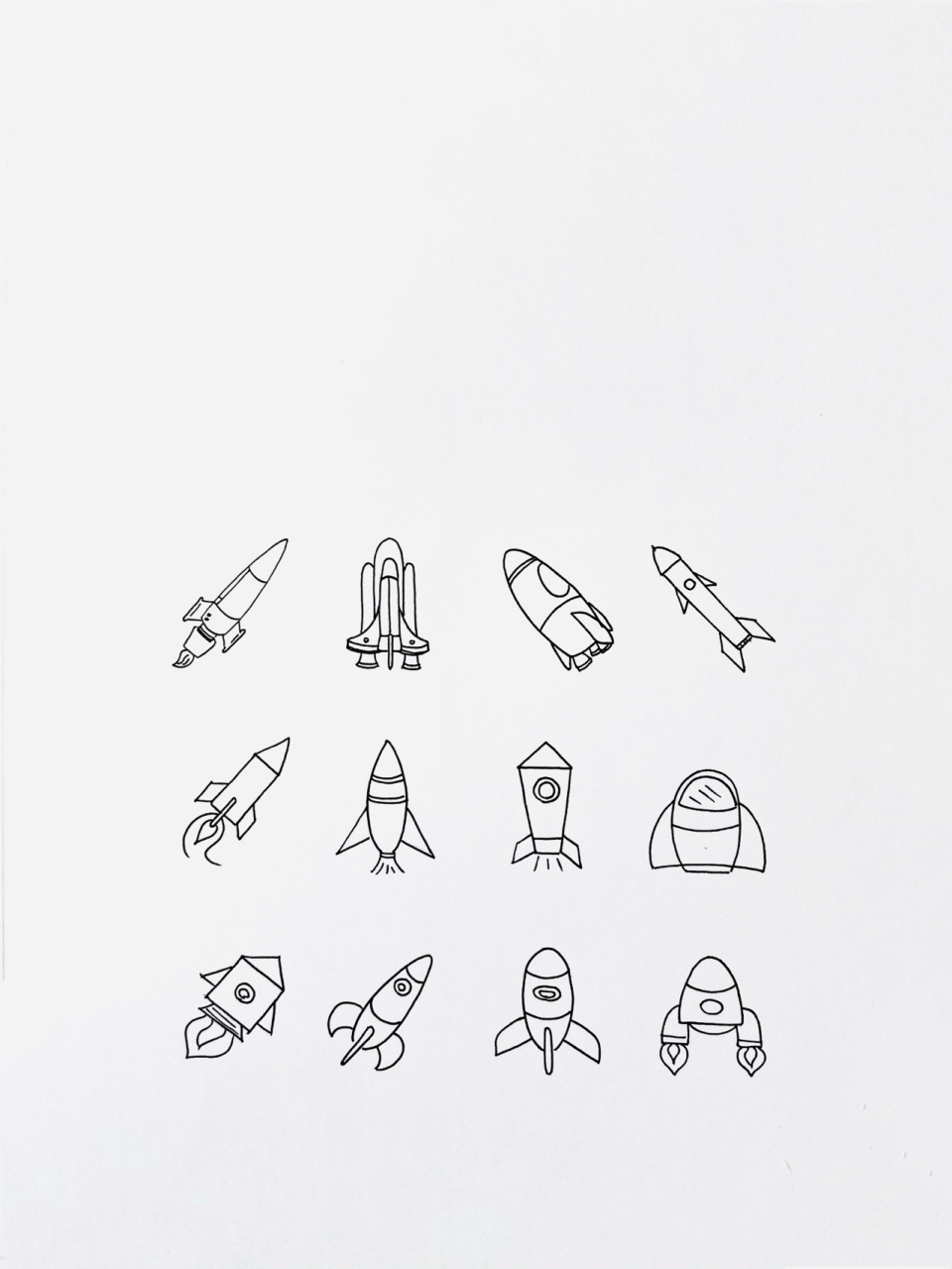 高级火箭简笔画 简单图片