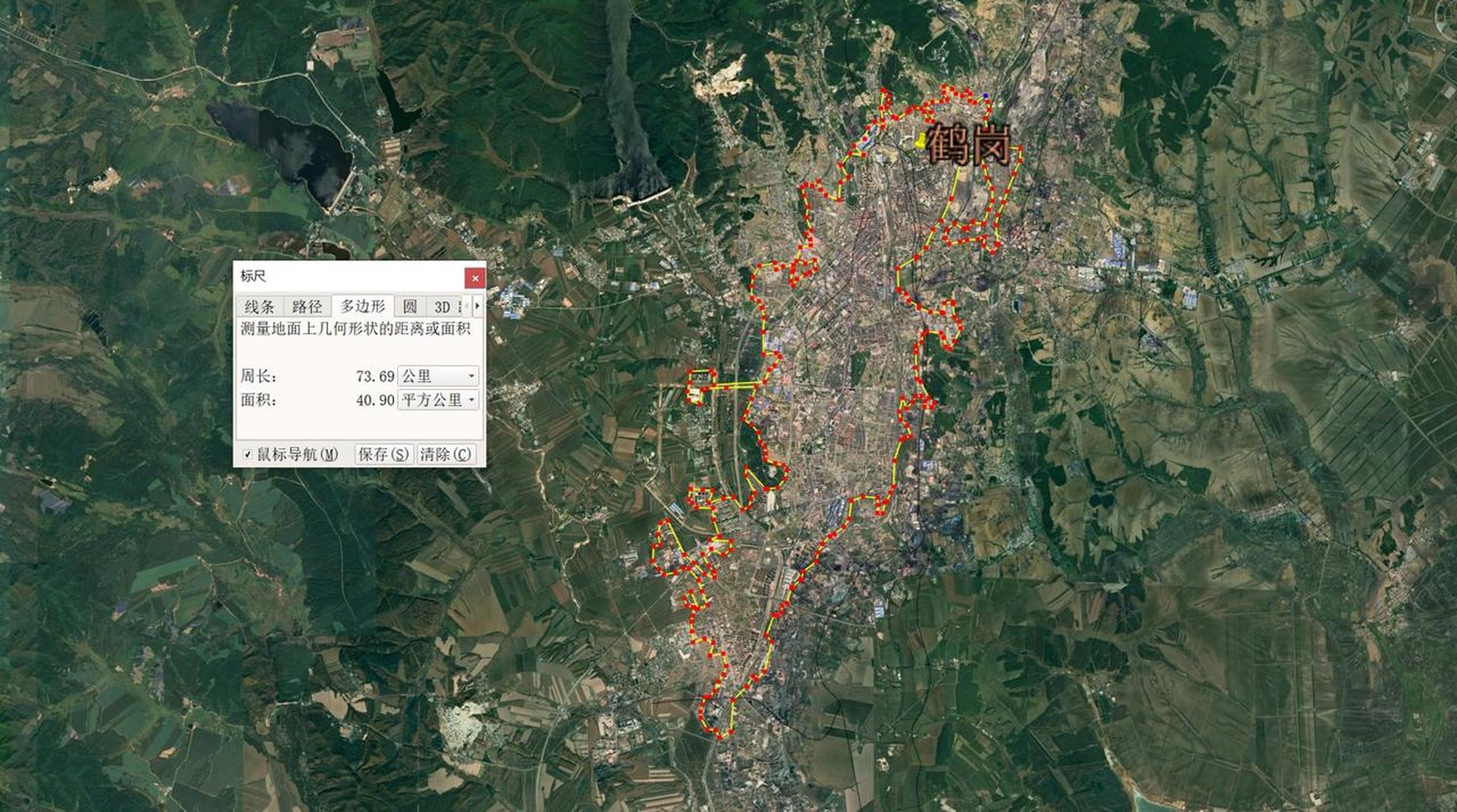 鹤岗市城主城区面积有多大?三维地图上测量结果让我万万没想到!