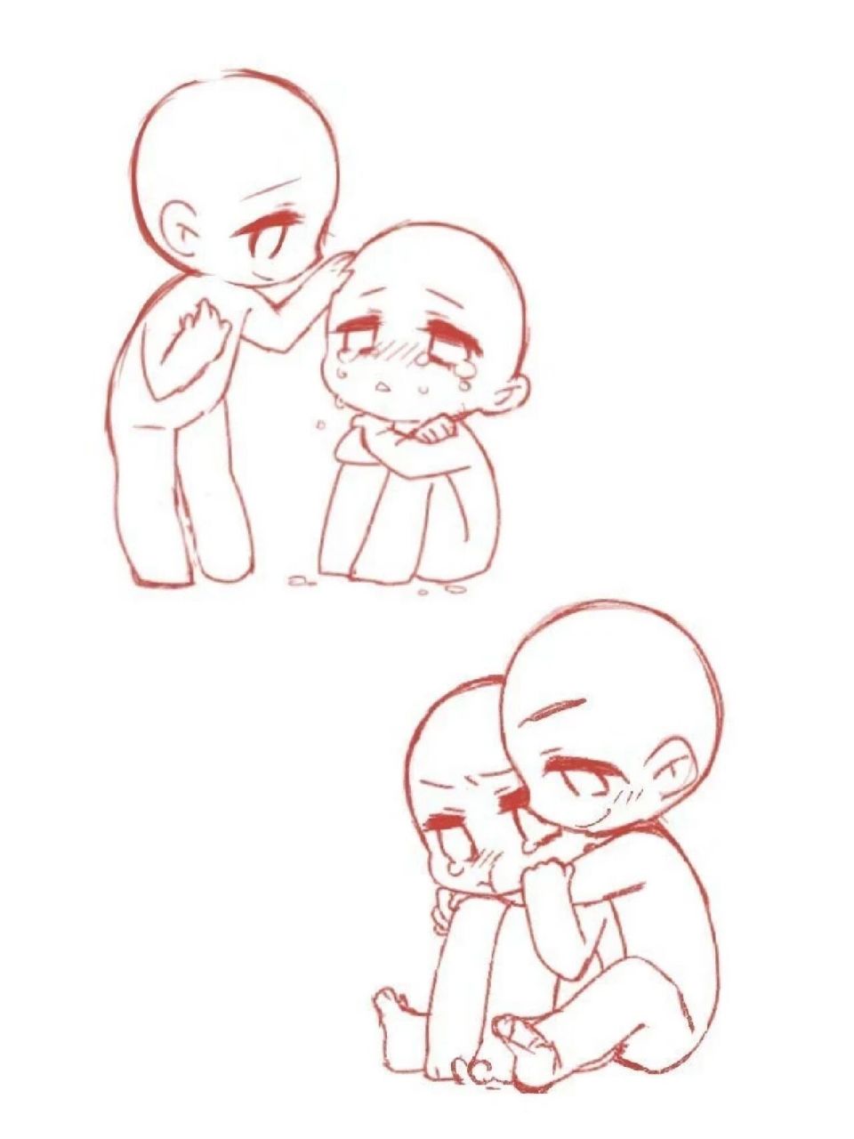 这么可爱快来抱走吧!绘画素材模板分享 礼貌抱图噢