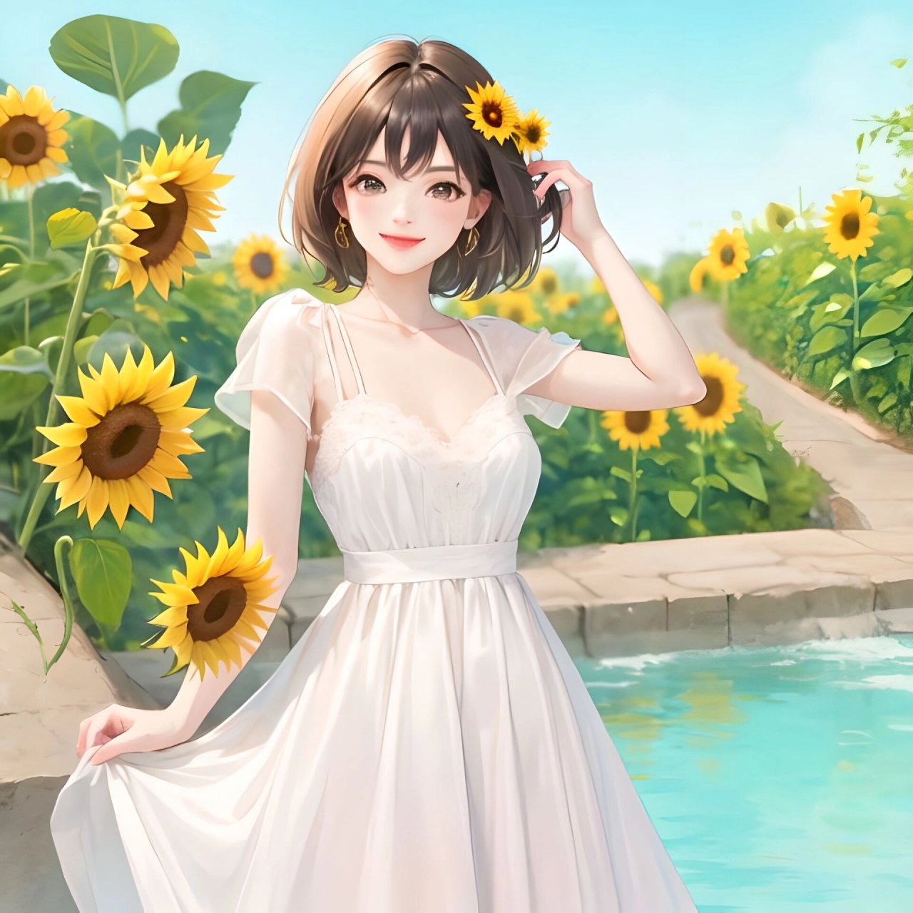 短发向日葵女孩(更新)      " 不管等待也好 迷茫也好 都请不要把自己