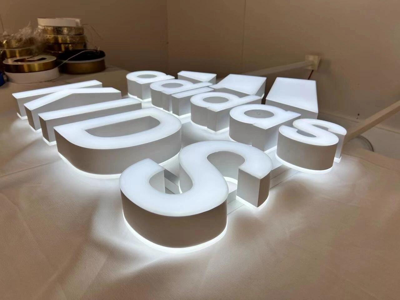 不锈钢无边双面发光字!