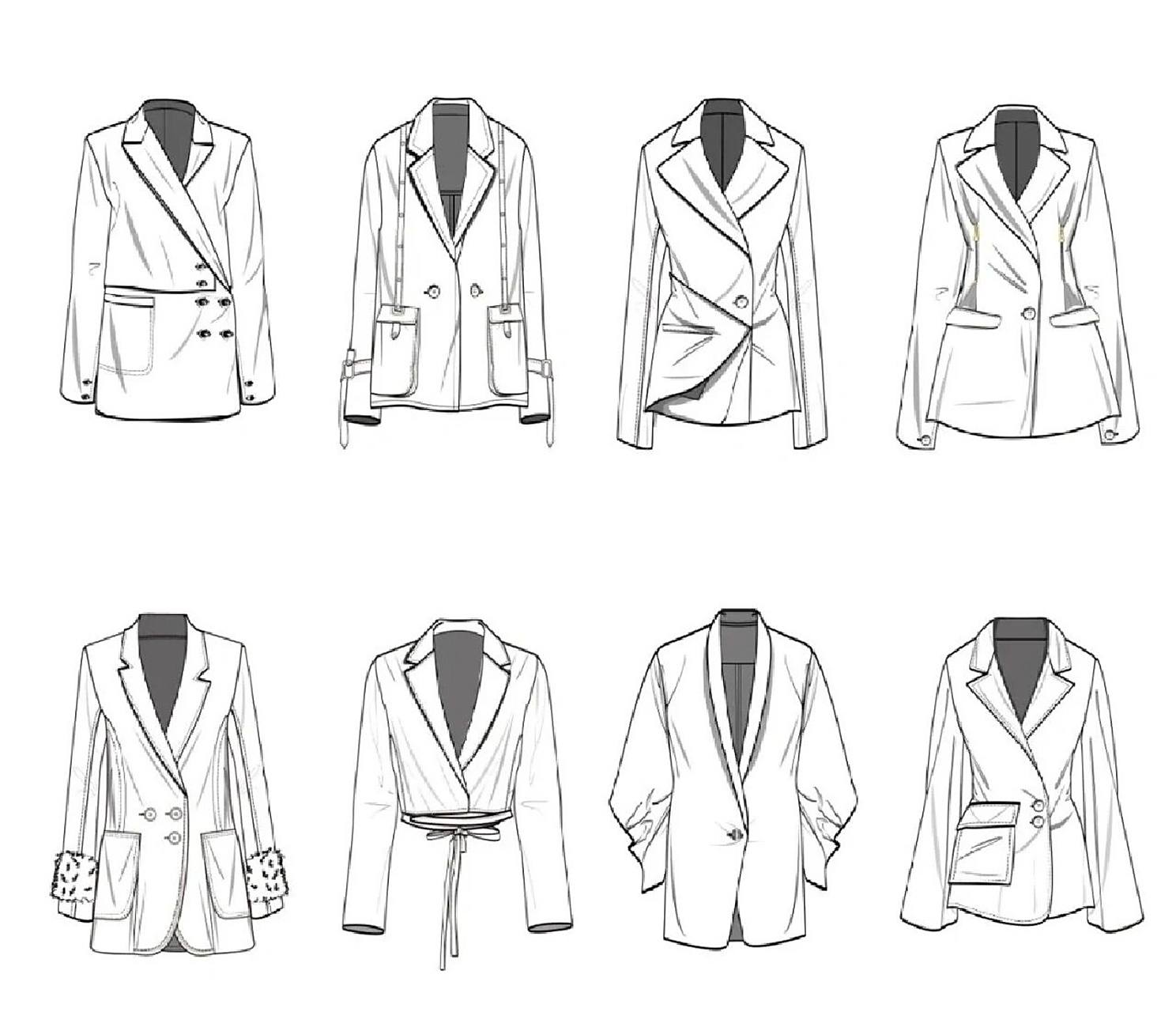 服装设计之西装外套款式合集!