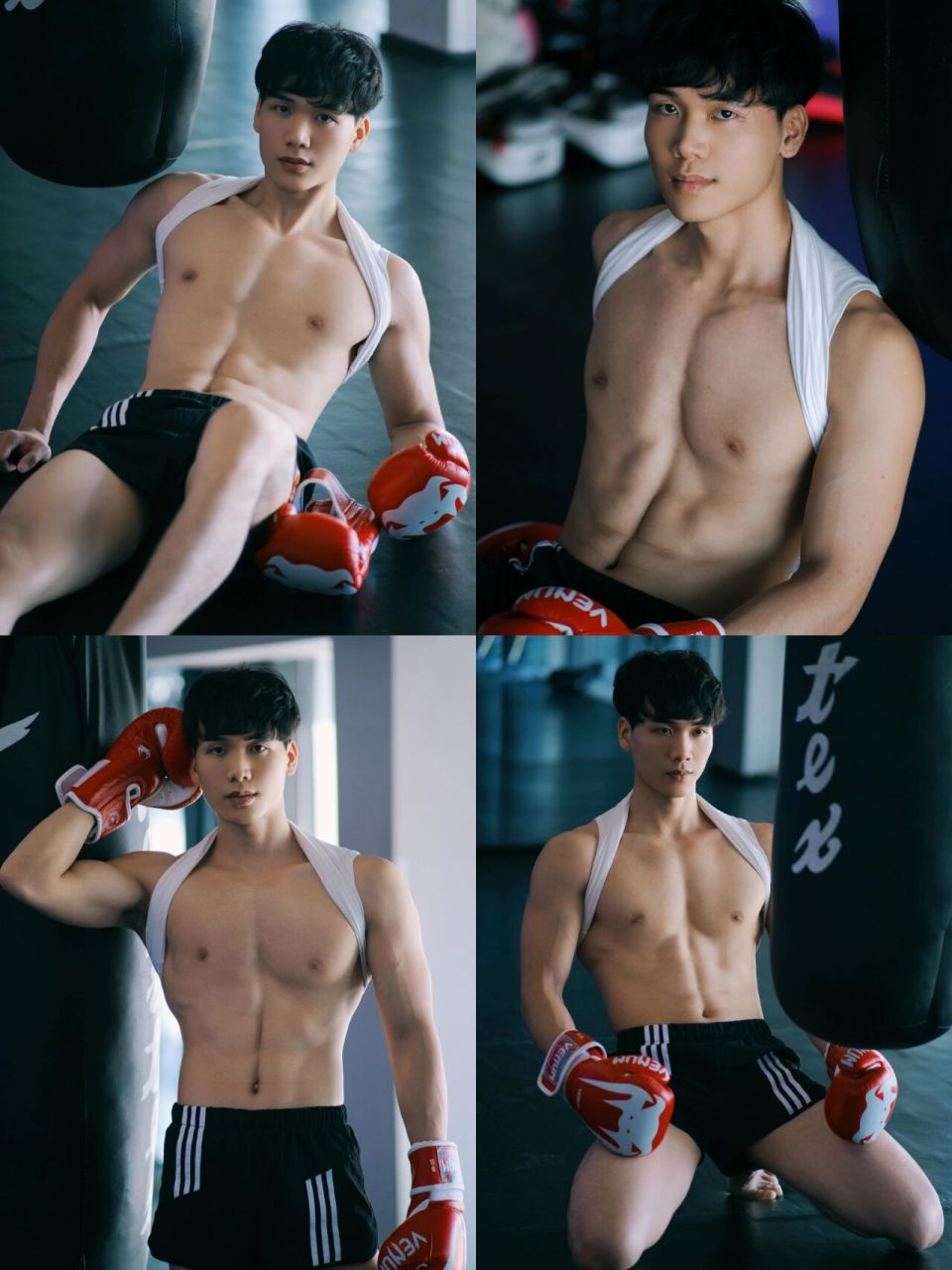 男生运动腹肌写真|拳击08少年 此次主题健身房拳击搏击馆出片,少年