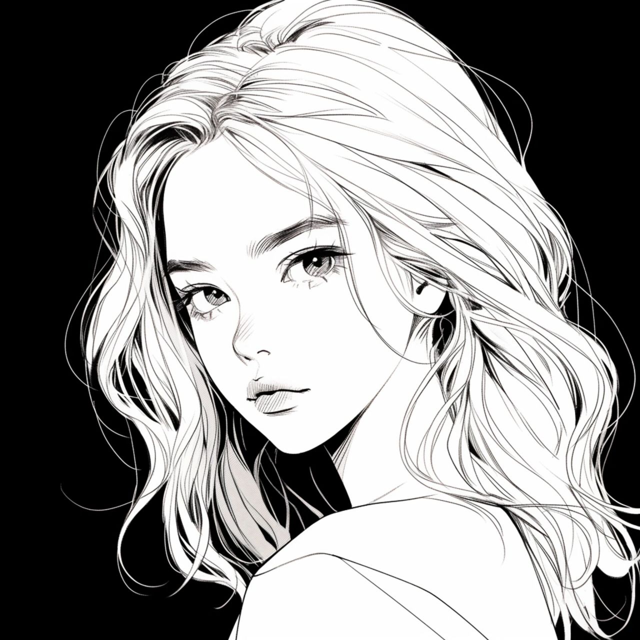 简约又有内涵的极简黑白女生头像!