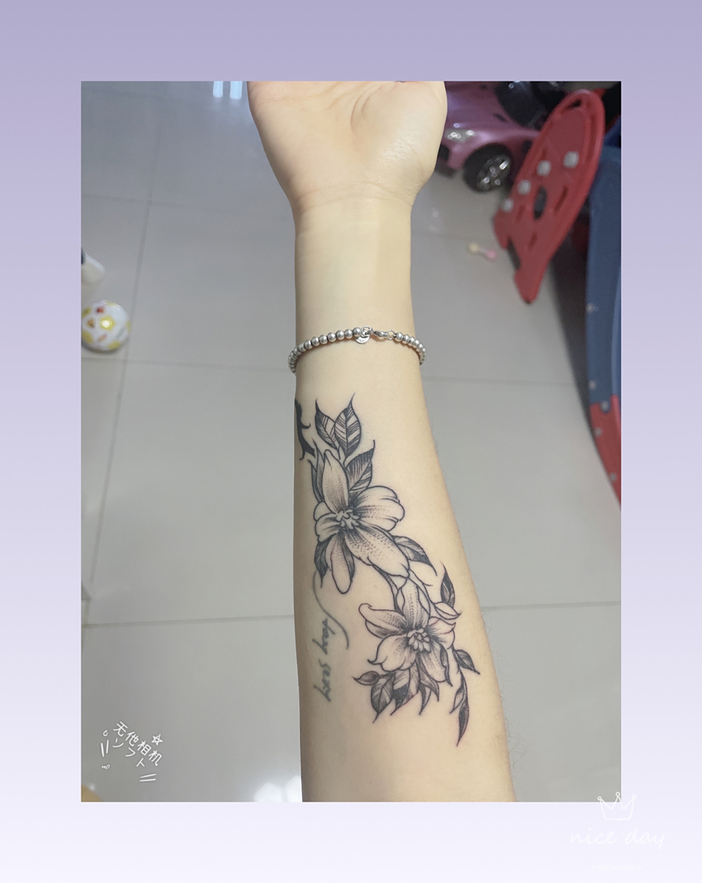 小手臂纹身 这次纹的还挺满意的,图案也喜欢,就是太疼了,尤其是靠近