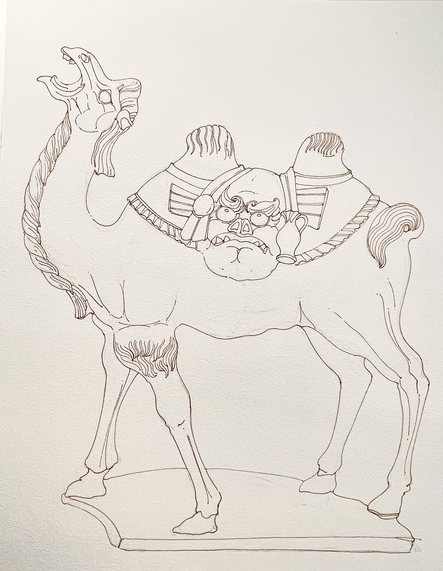 手绘文物|表情写在背上的骆驼