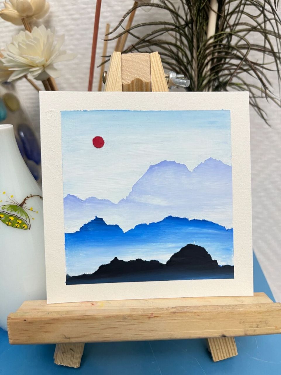 油画棒风景画 #画画的日常# 有画棒也可以画出国画的效果哦,大家可以