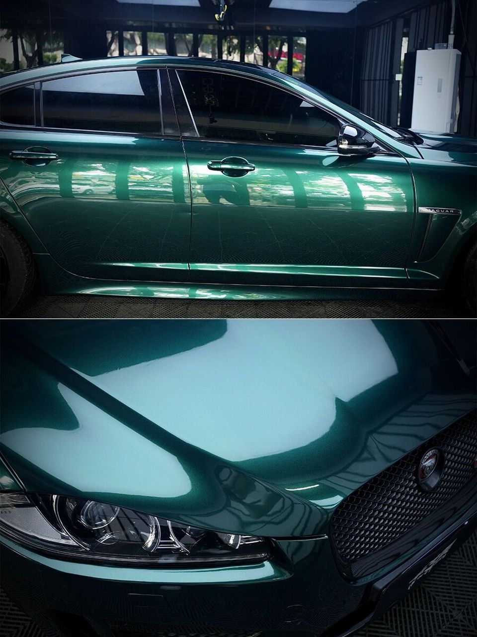 捷豹xf改色 | 英国皇家绿 要想生活过得去,车身必须带点绿[得意][得意