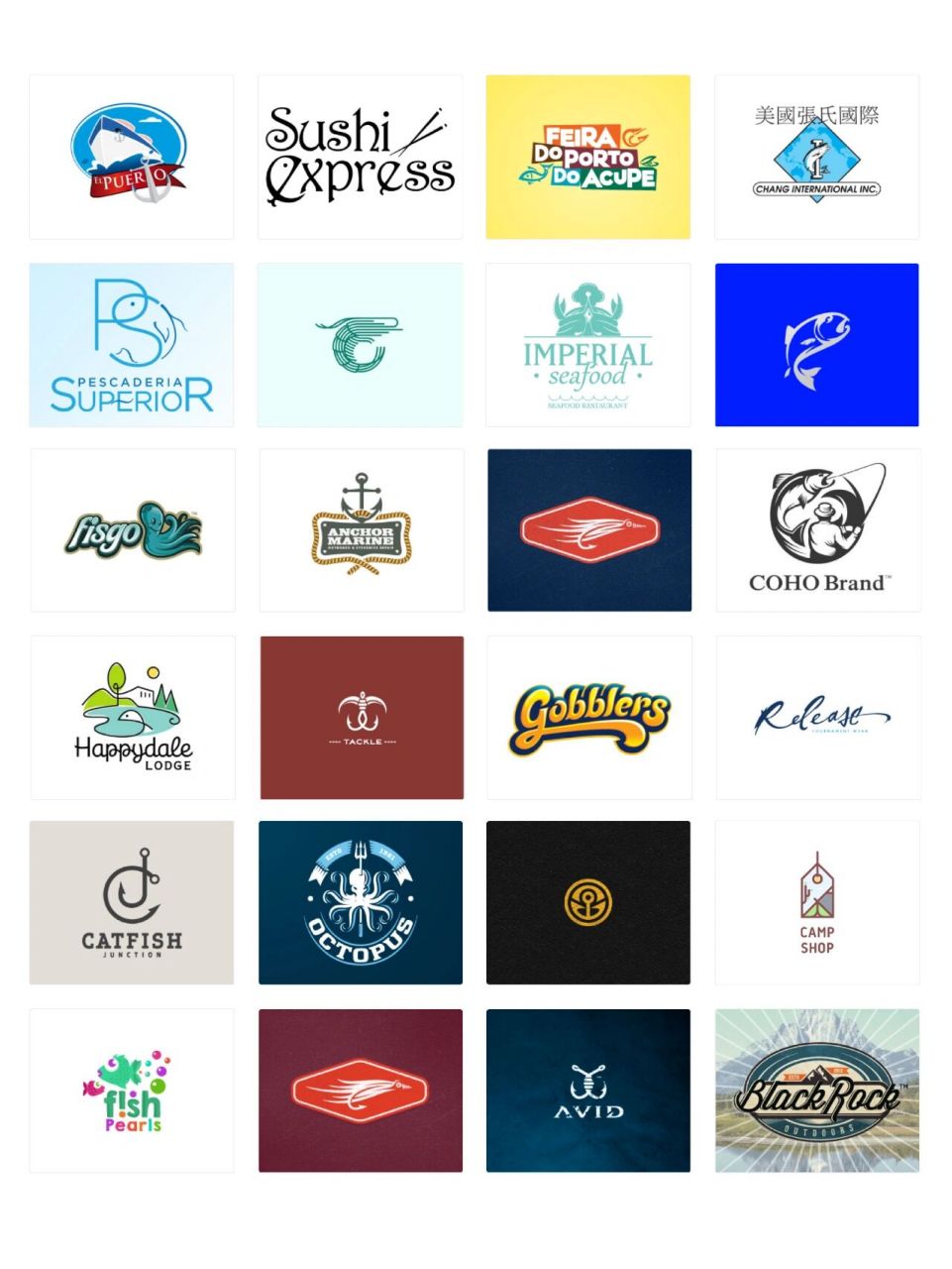 小龙虾 个性有趣的海鲜标志 海产品logo标志设计