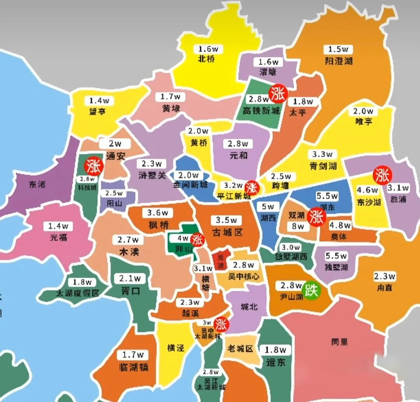 苏州房价地图 苏州各个板块价格,实用地图