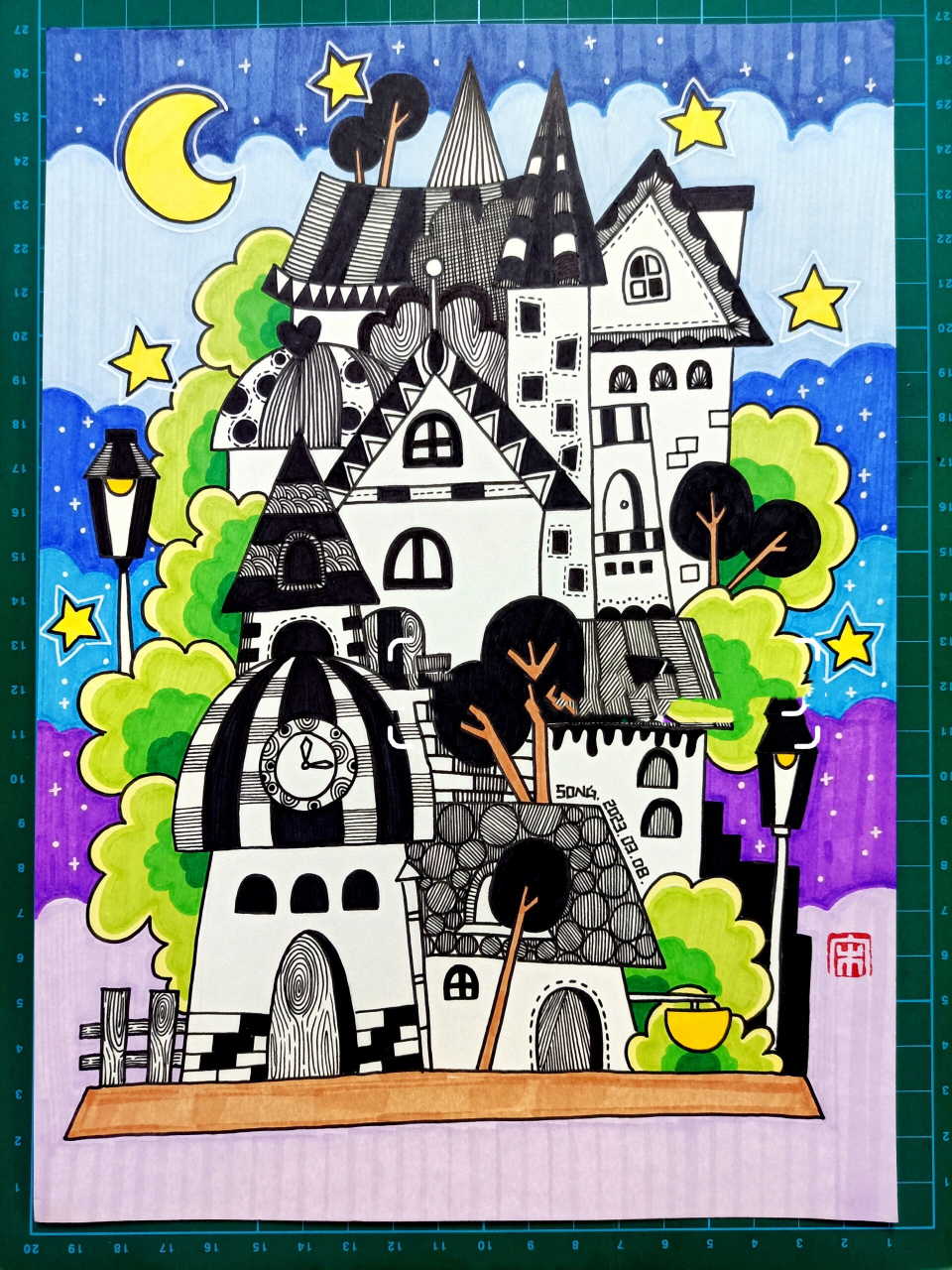 创意线描《房子》《别墅》《多变的房子》 马克笔画儿童画-238《创意