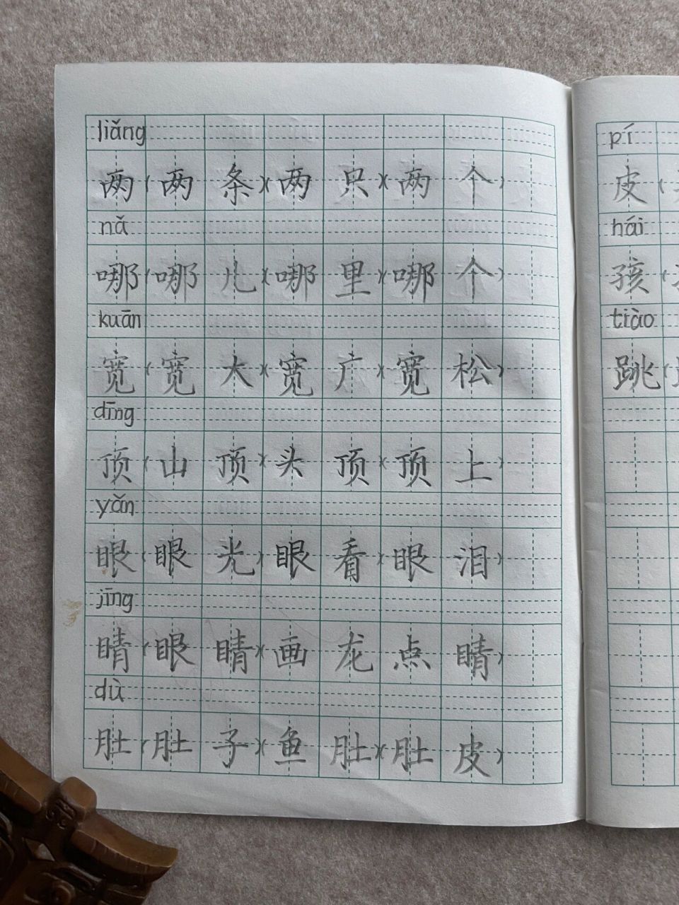 二年级小宝沈容易写《小蝌蚪找妈妈》生字组词 "顶"的拼音写错了,我让