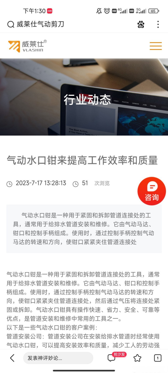 《气动水口钳来提高工作效率和质量_行业动态_广东威莱仕科技有限公司