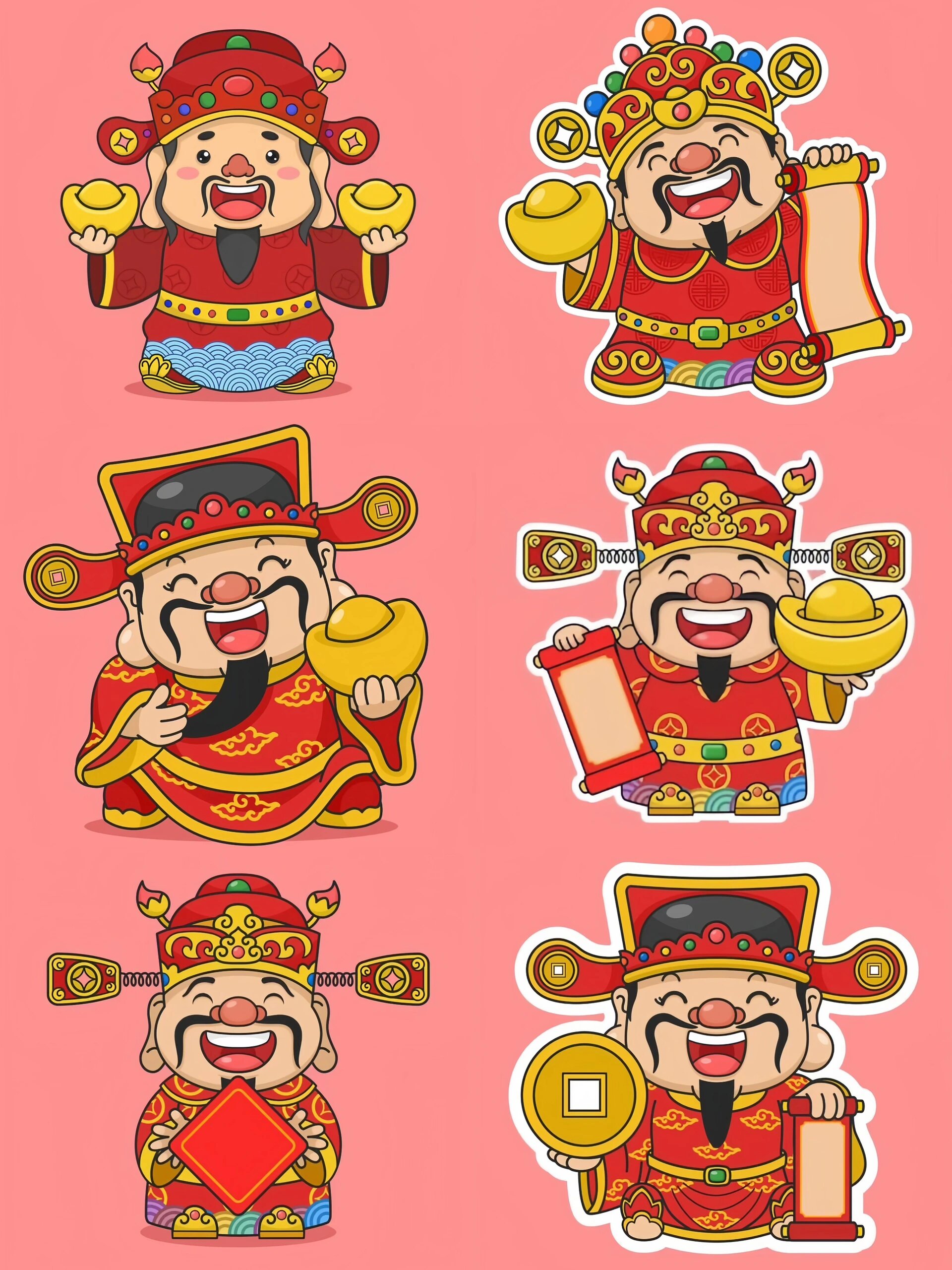 年画素材|财神爷绘画素材|财神爷祝你发大财