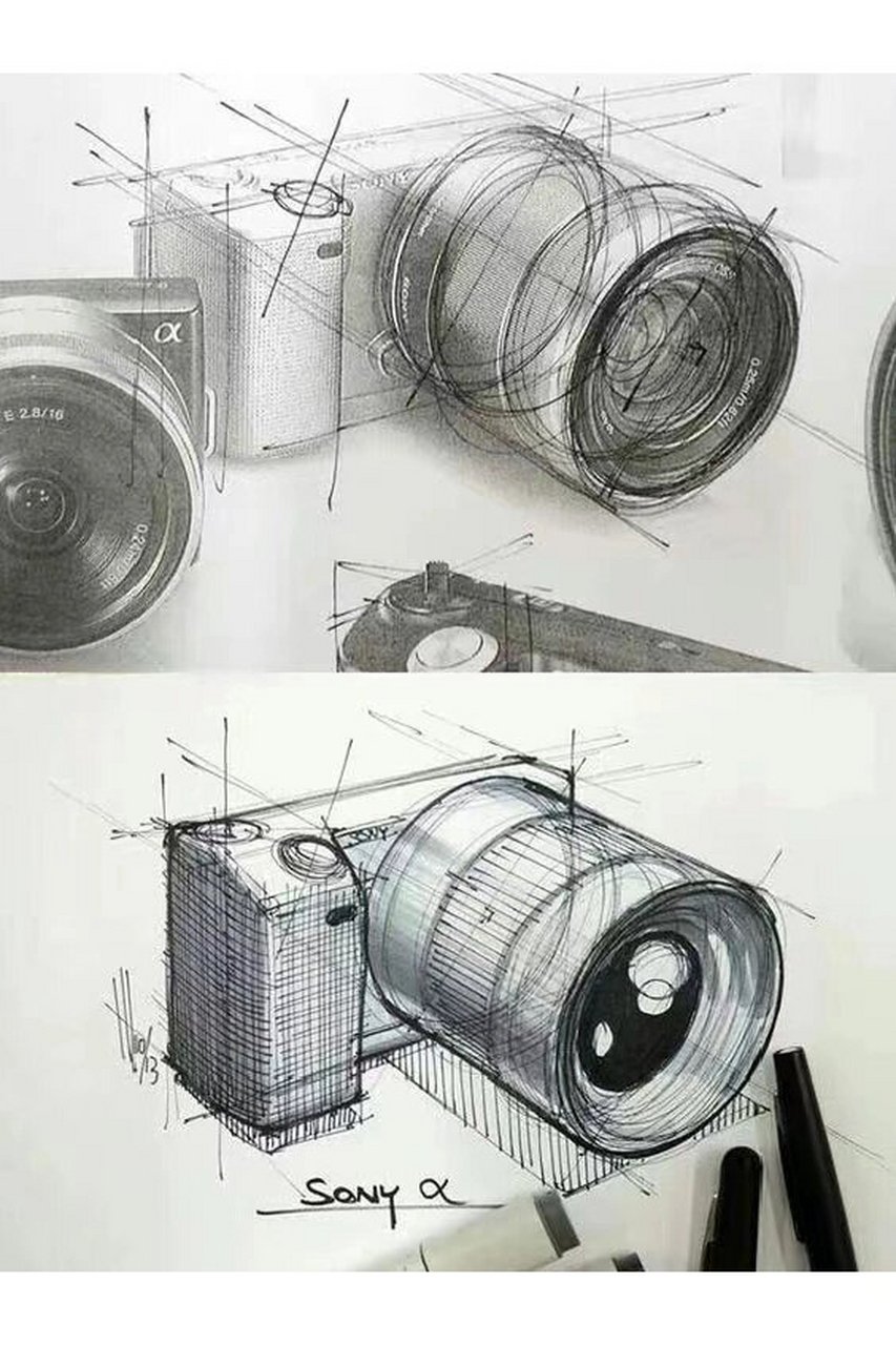 相机手绘工业设计图片