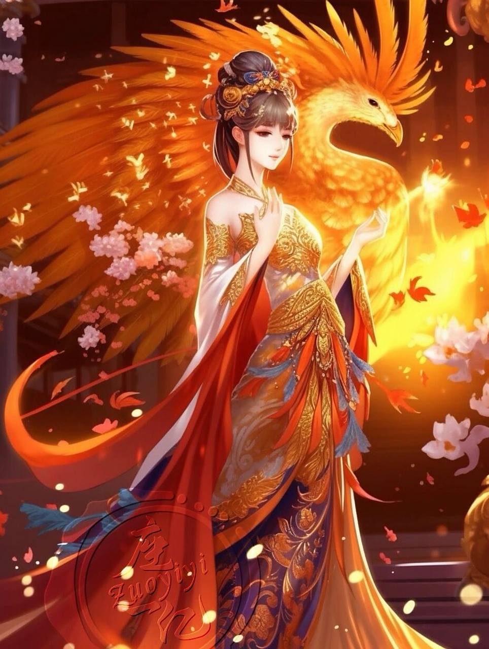 好多人喜欢的凤凰神女midjourney v5版·七张 昨天ai圈的朋友们不是在