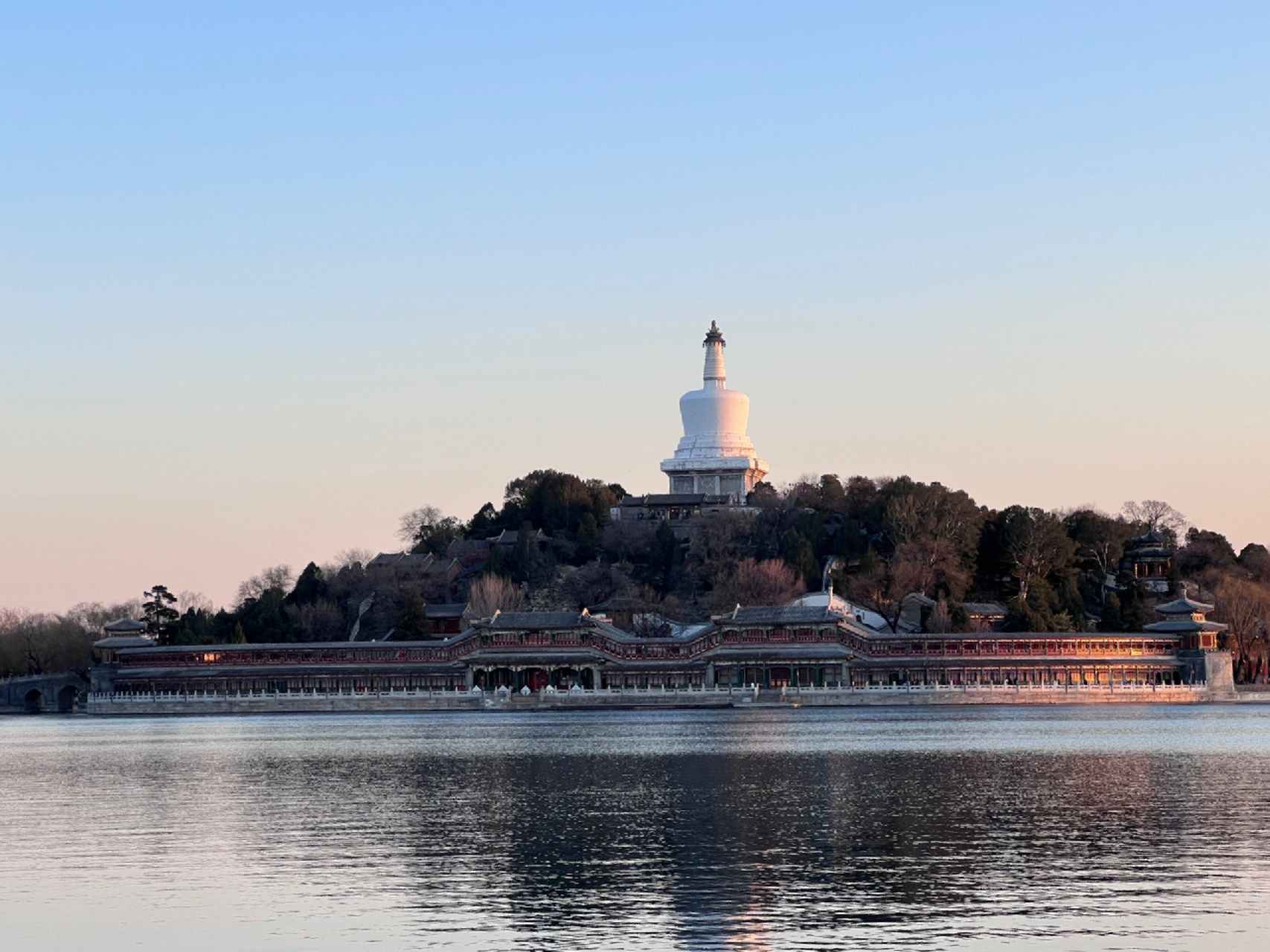 北京游记·北海公园白塔 白塔和日落93