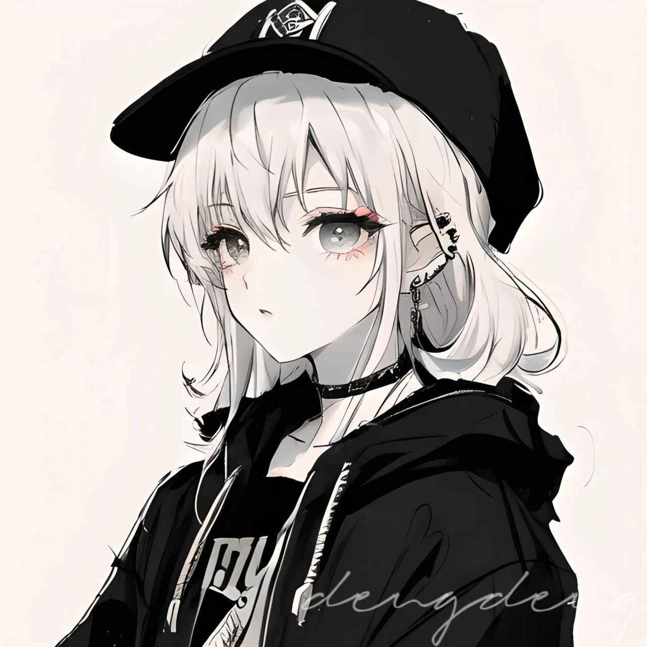 减少期待,借掉敏感|超飒简约黑白女生头像