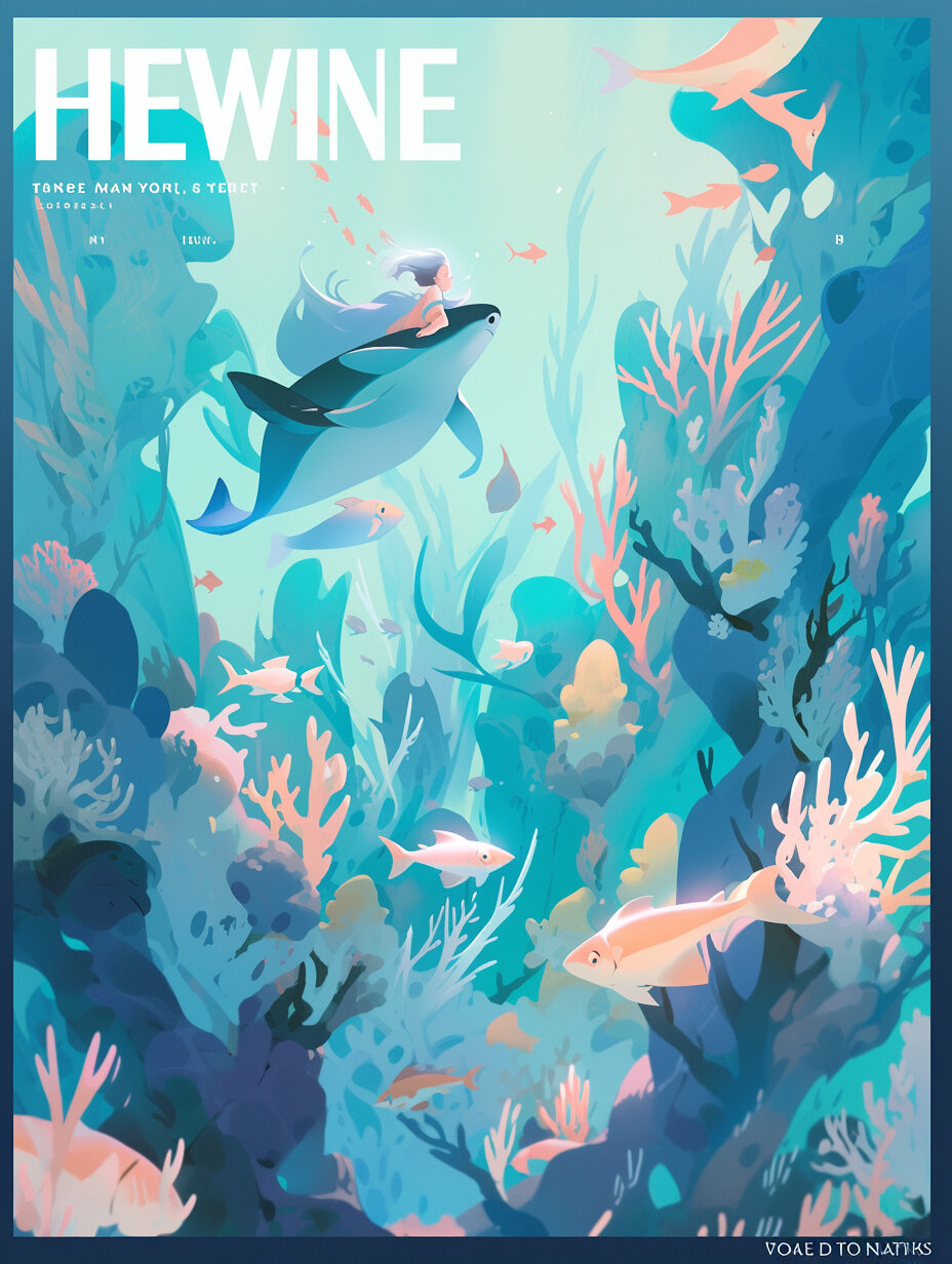 ai绘画丨保护海洋主题杂志封面(附关键词 大家晚上好呀~ 今天又是压榨