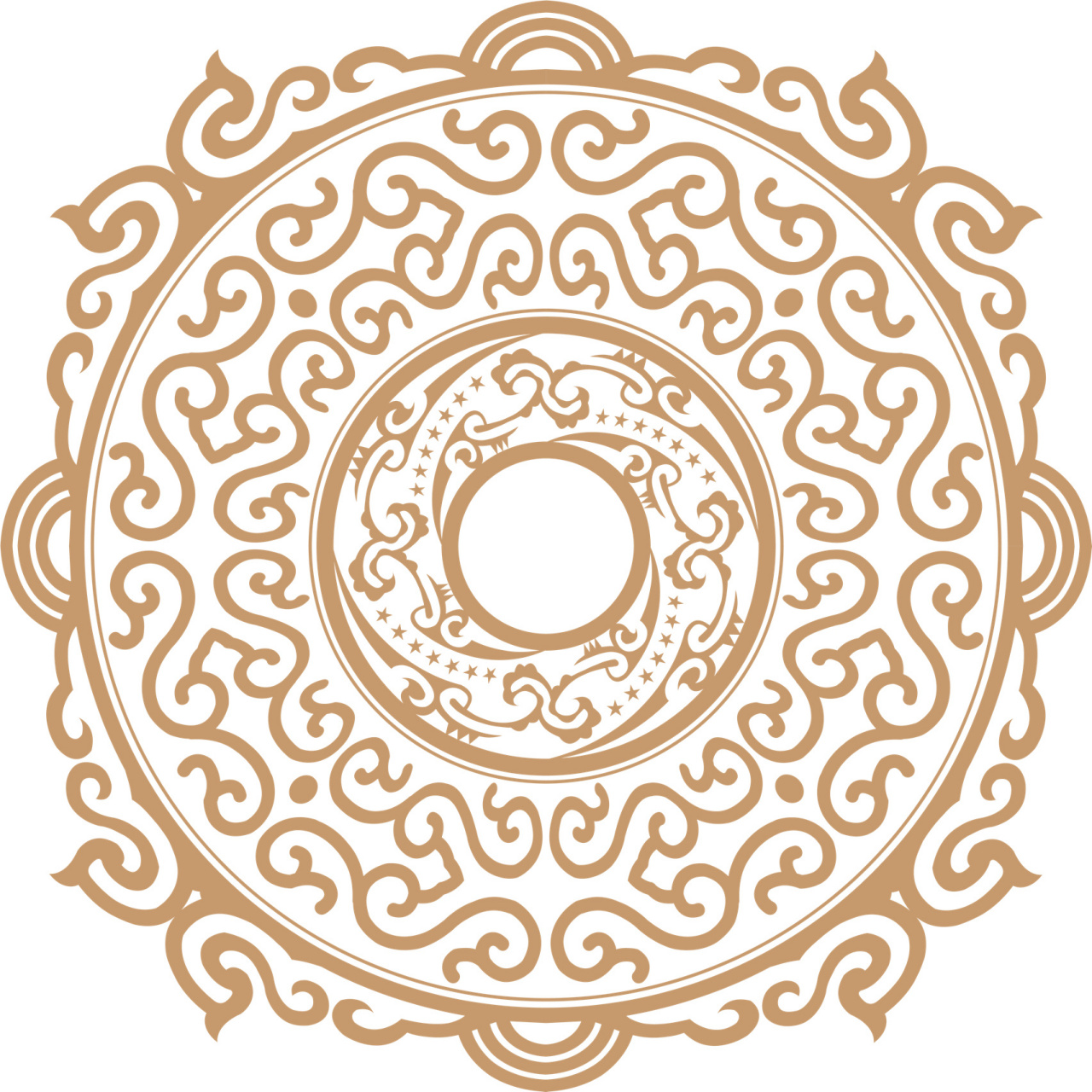 圆形适合纹样图案设计素材·古典繁密细腻风