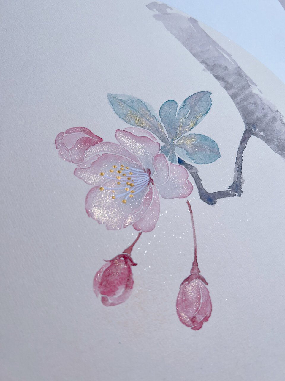 本周课程垂丝海棠的画法