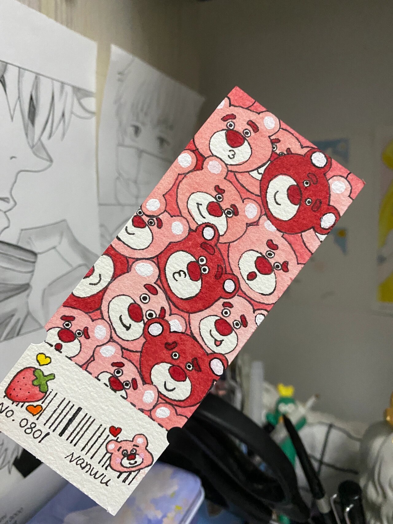 自制草莓熊书签🔖(附过程)莓有烦恼堆堆乐