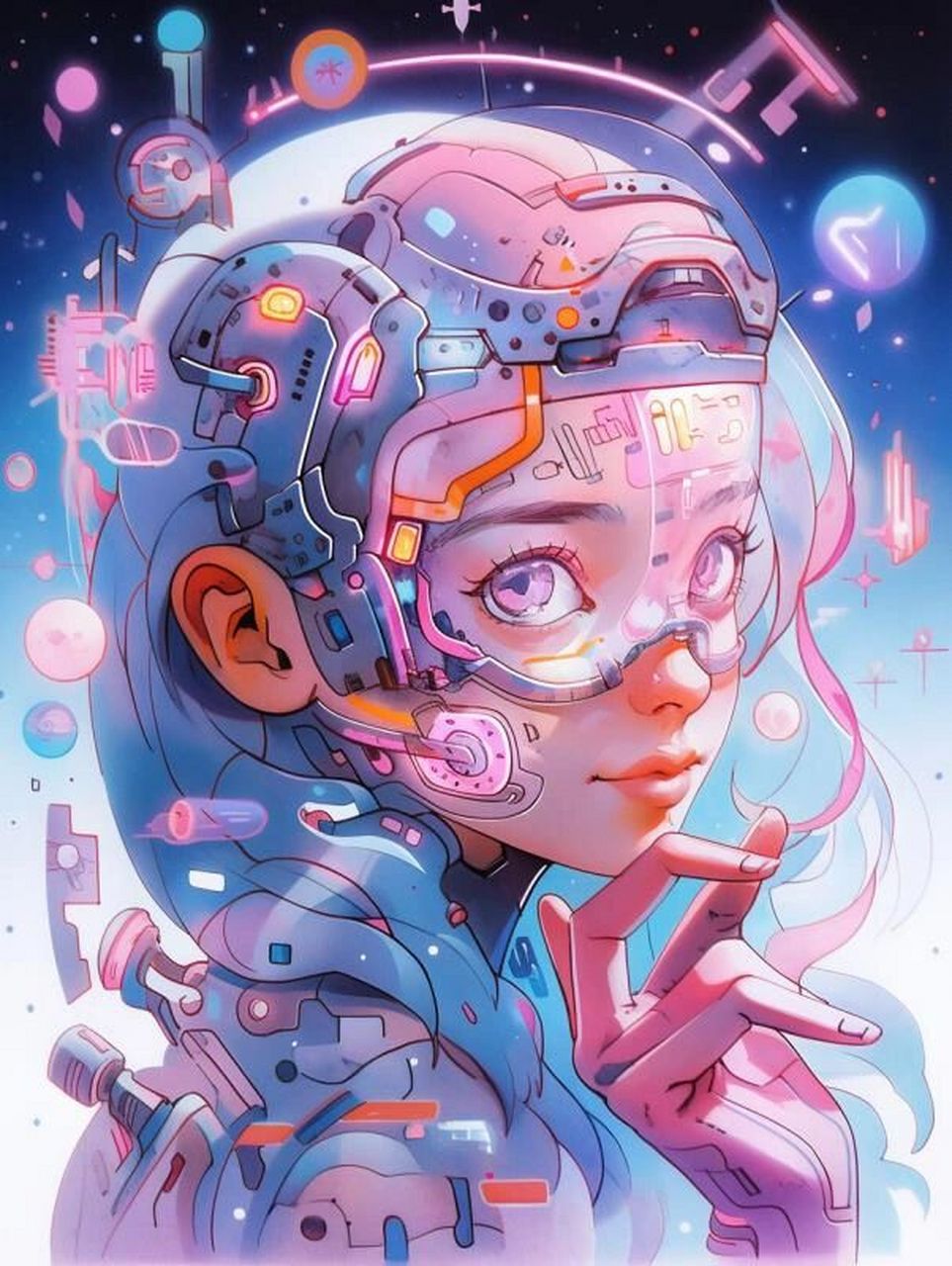 a001视传科技类装饰画人工智能机器人手绘快 #我的考研# #23考研