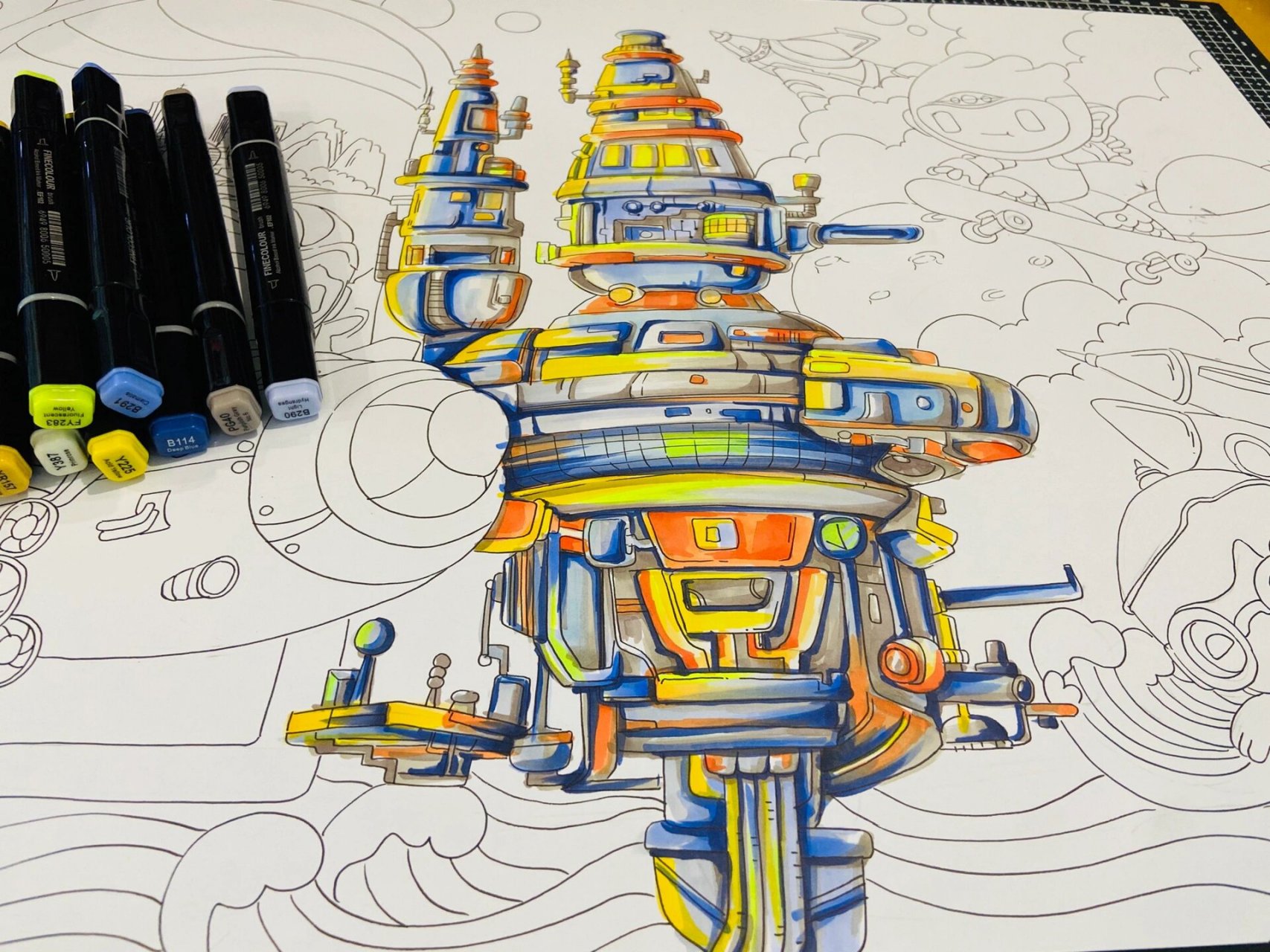 科幻画亚运会 这一届的亚运会真的太精彩了,看亚运,把画画给搁置了