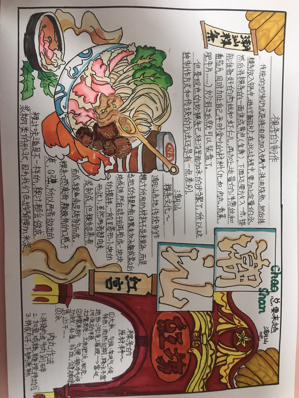 本人非原创,潮汕手抄报,轻喷 家乡地区手抄报之潮汕.借鉴