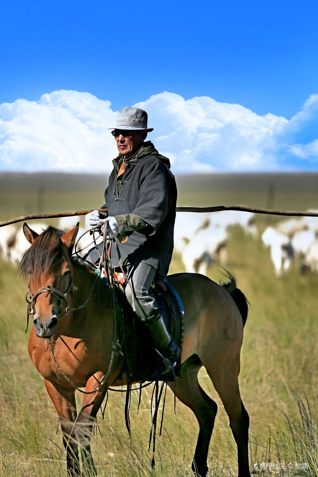 持套马杆的蒙古汉子