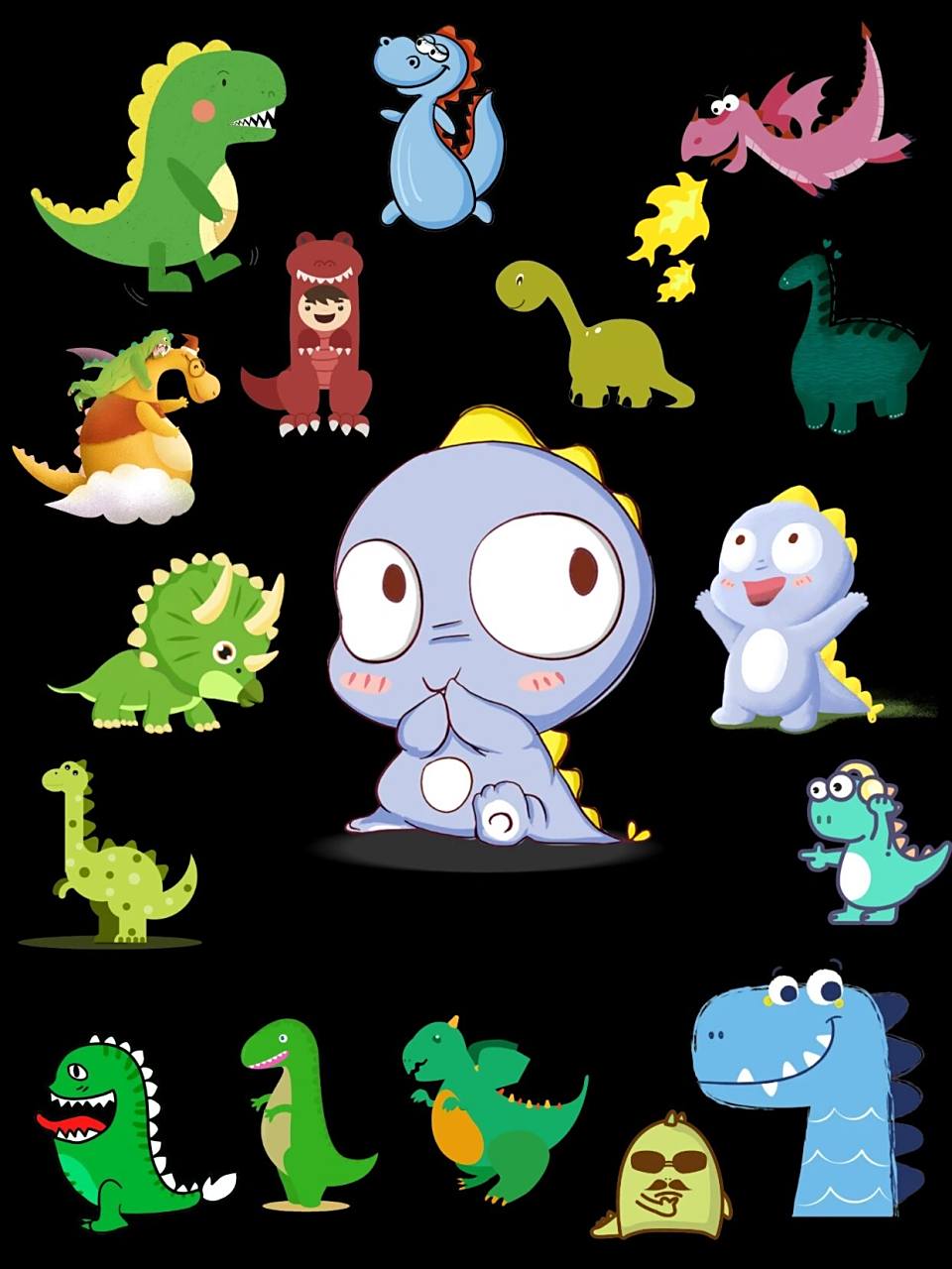 素材库97卡通恐龙免抠电子手账分享 97侏罗纪公园3大家看了吗