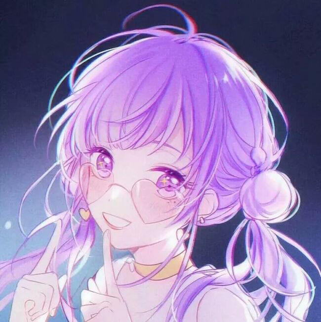 紫色的动漫女生头像