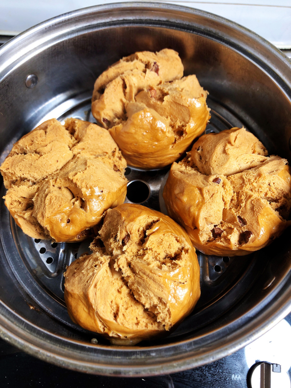 超完美红糖开花馒头7515各个开花无比暄软75 93用料: 红糖50