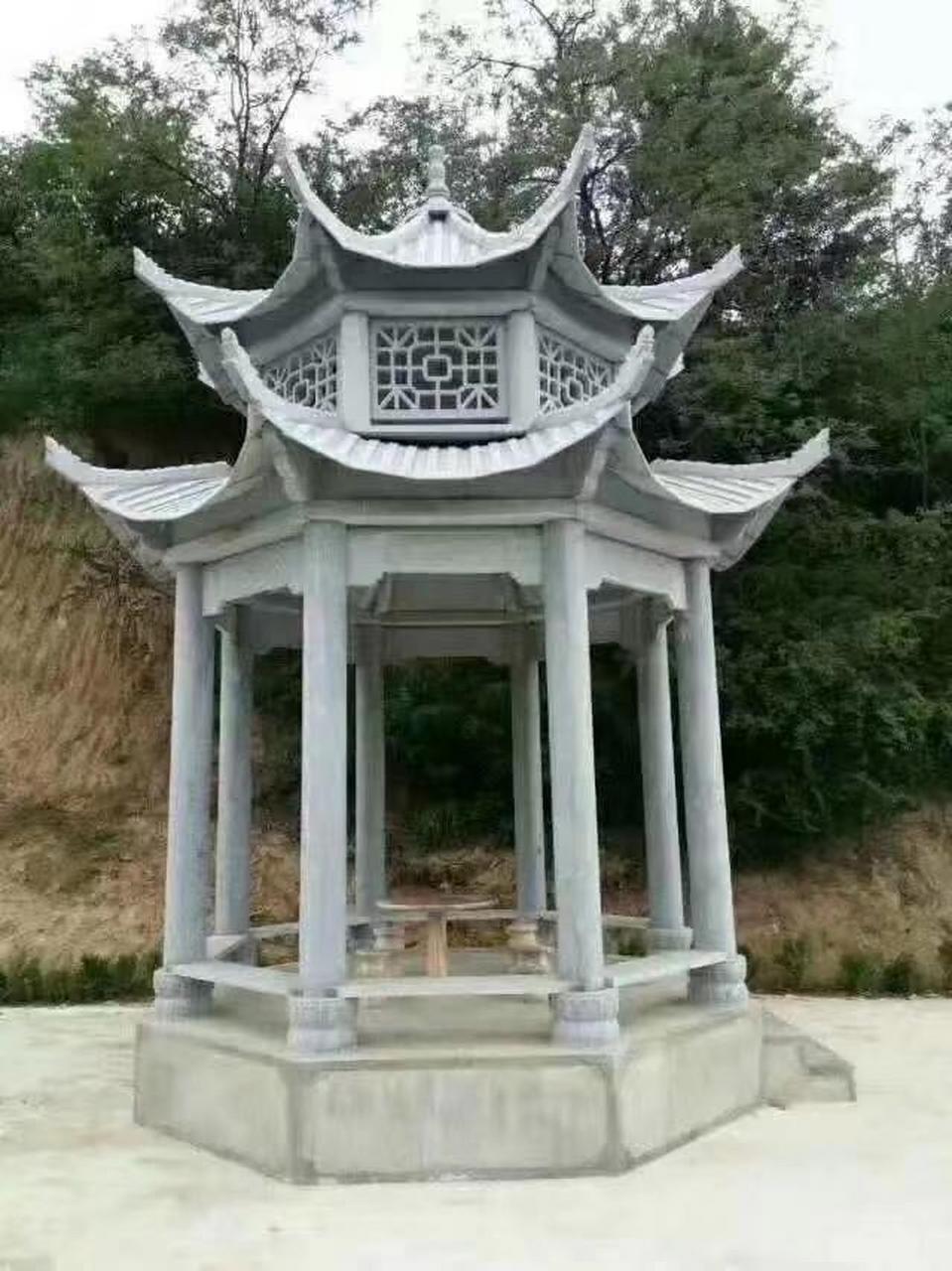 石亭子花岗岩大理石石亭子生产厂家.石亭子六角石亭子凉亭 石凉亭