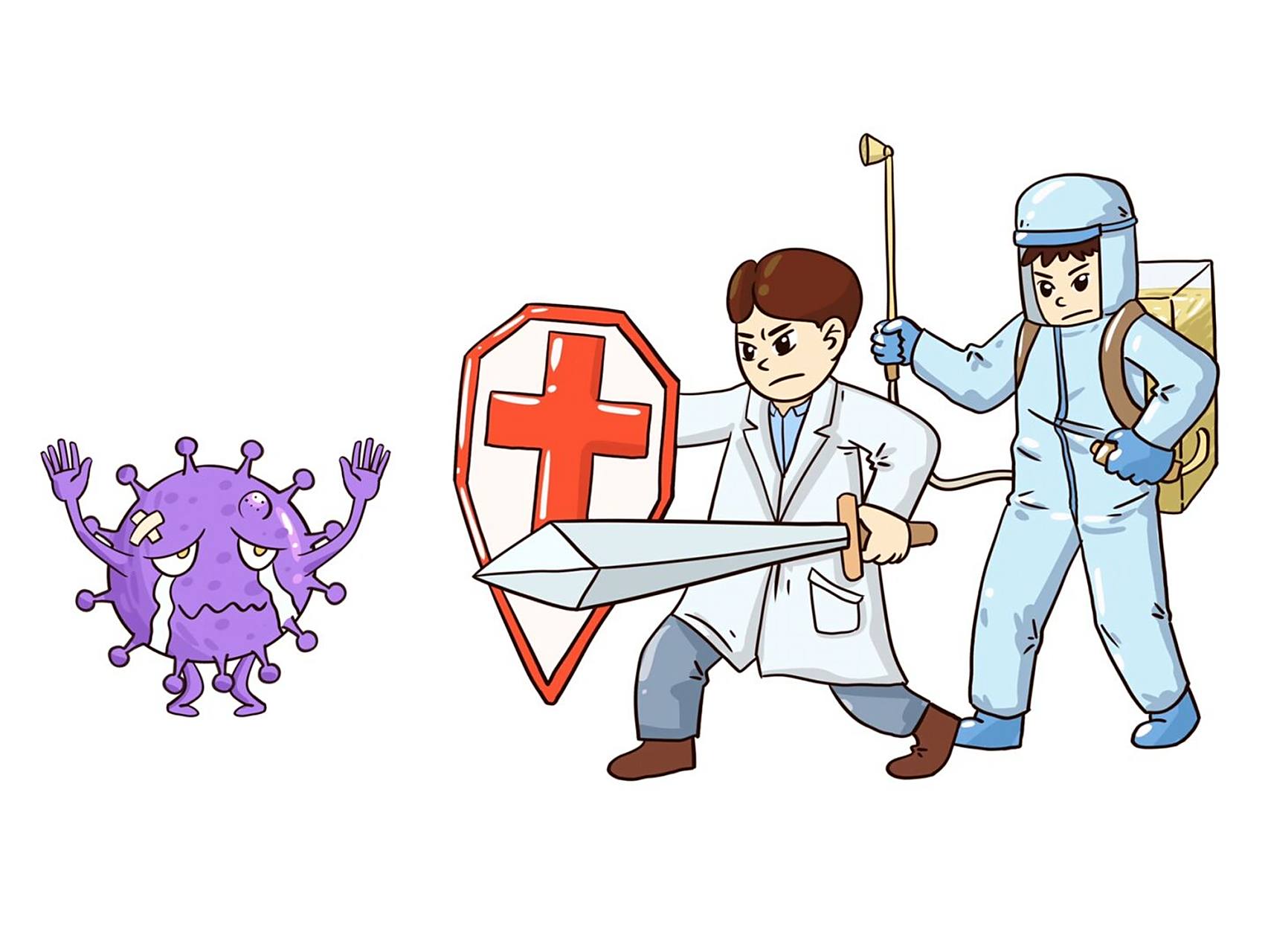 防疫大白插画又来了哦 更新一波大白【抗疫】主题插画,插画图素材来源