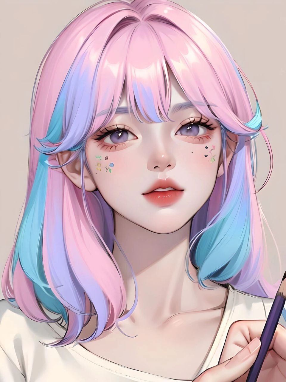 vlog 6493丨彩色手绘 第一期 彩色头发好好看!