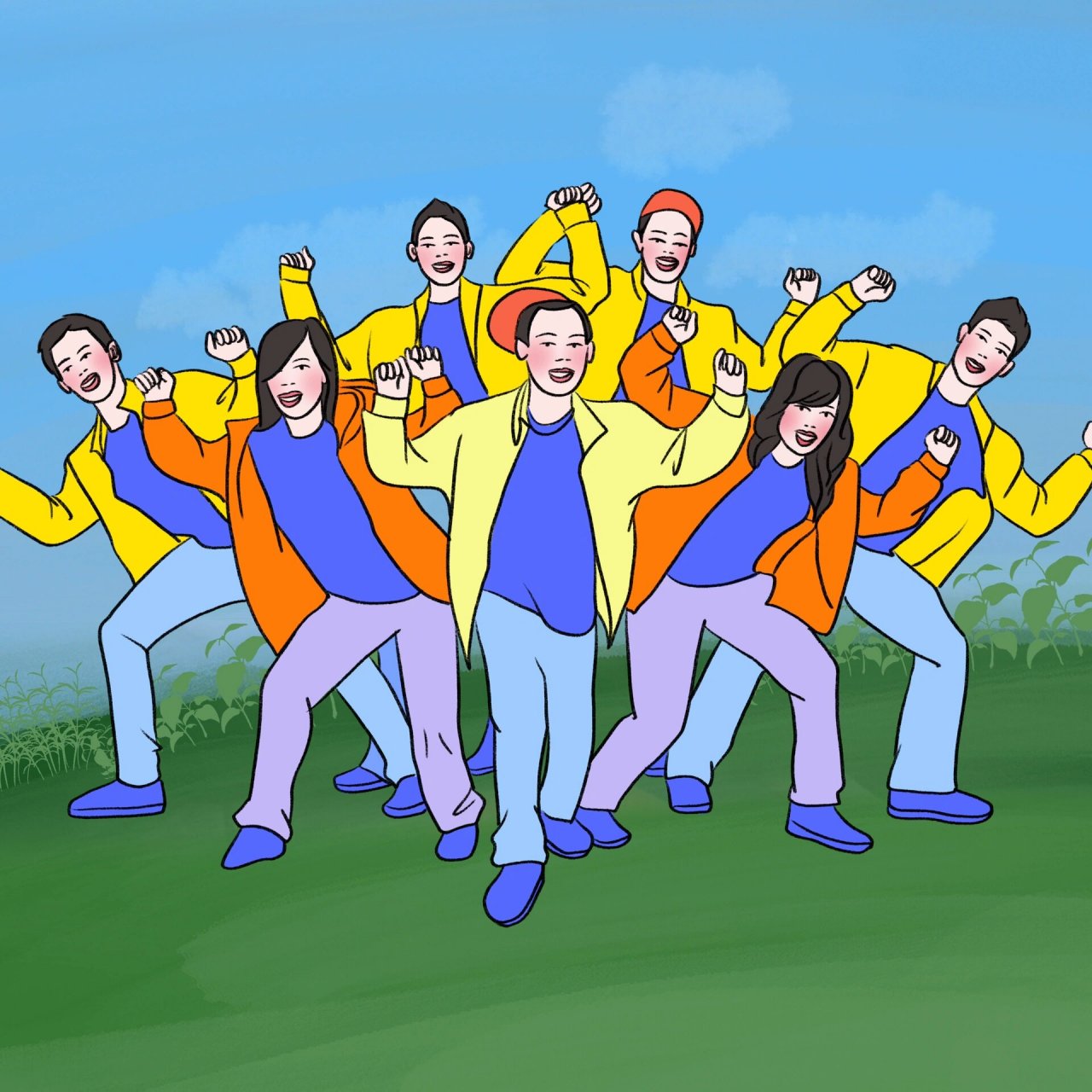 这些7人拍照pose 也太好看了吧!00