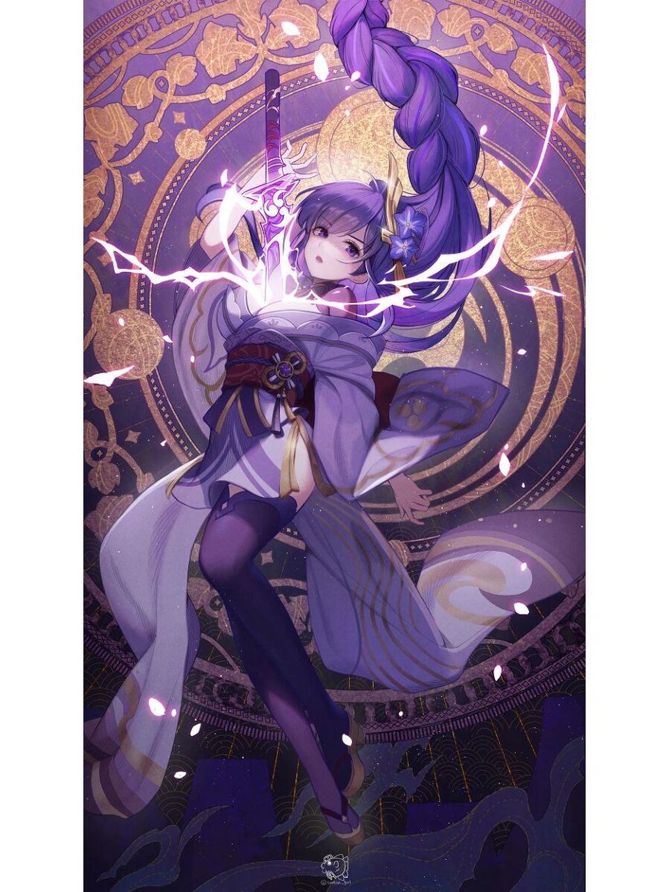 二次元美图|《原神》雷电将军 获取原图请私信我,侵删