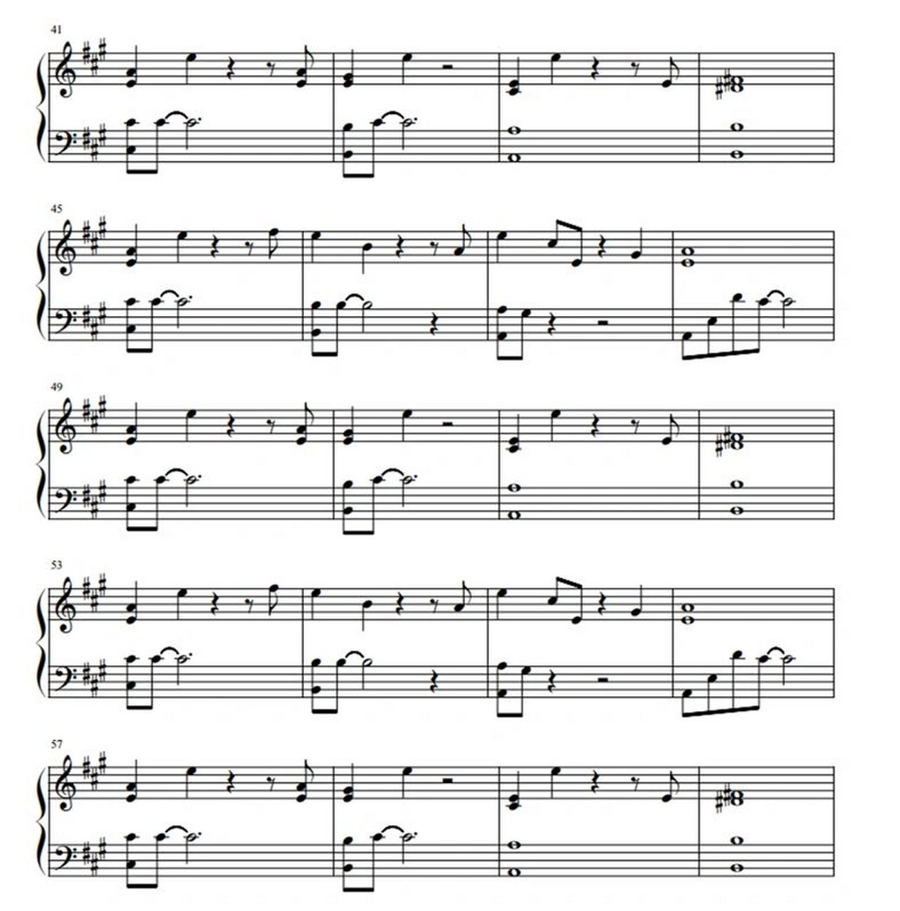 高清钢琴谱"断线"