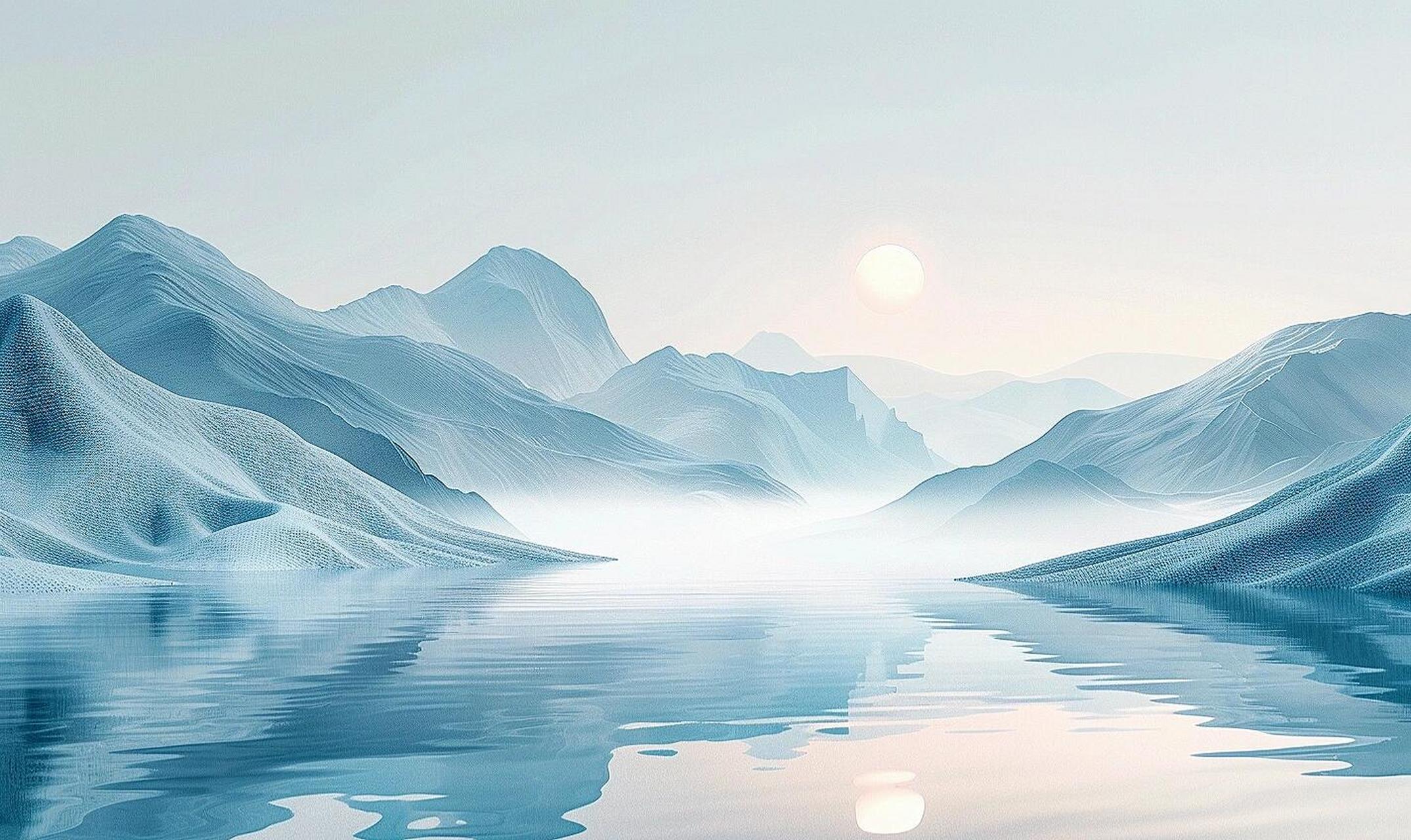 清新淡雅|山水好运连连壁纸