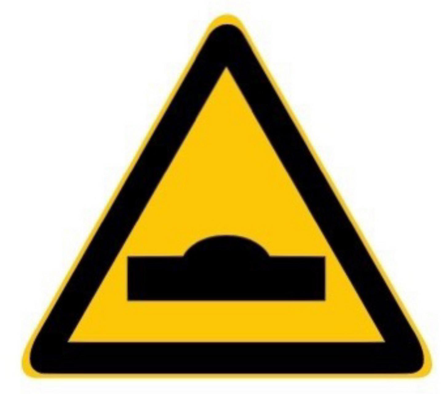 这个标志是何含义? a.路面不平 b.路面高突 c.路面低洼 d.驼峰桥