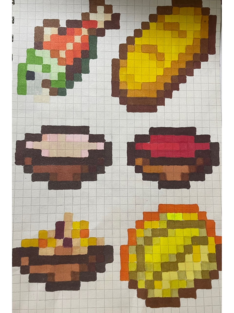 我的世界像素画食物篇二  好久没更新了,希望大家多多支持 另外谁知道