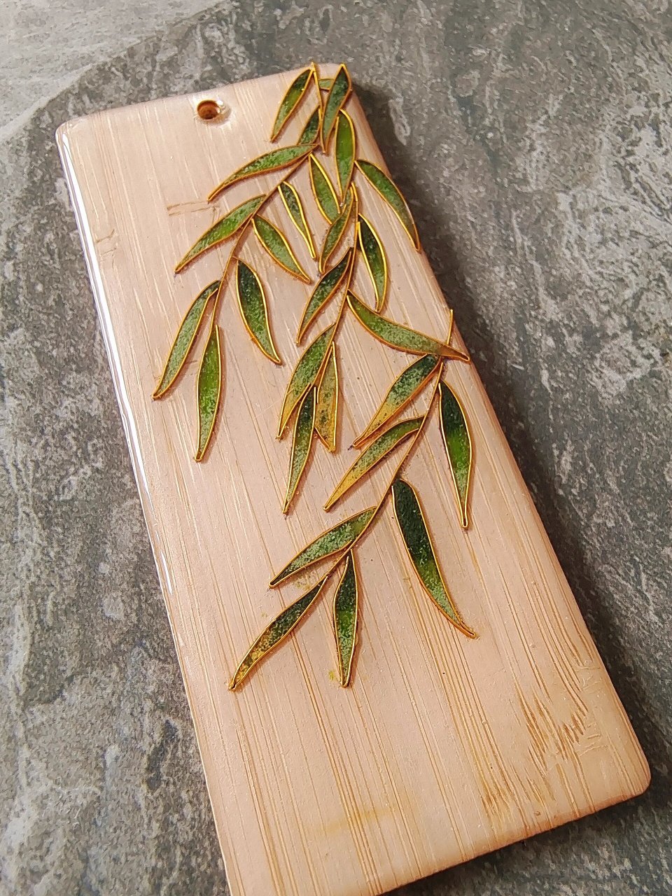 春之柳叶 掐丝珐琅书签