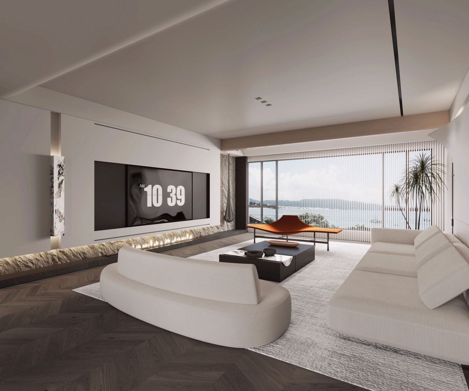 深圳装修|180m05现代简约诧寂大平层客厅设计 7415 设计机构