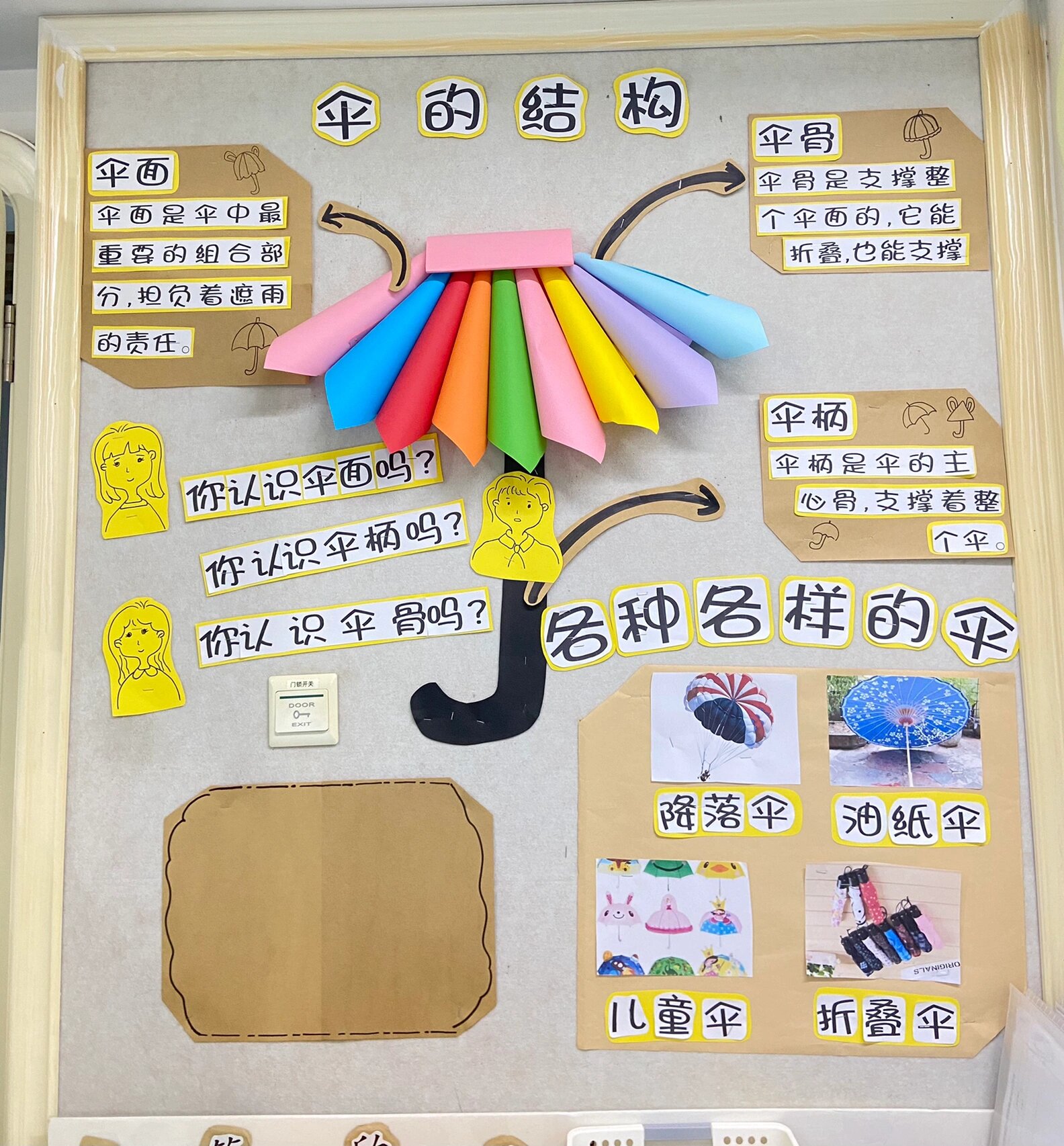 幼儿园主题墙《伞花朵朵开》