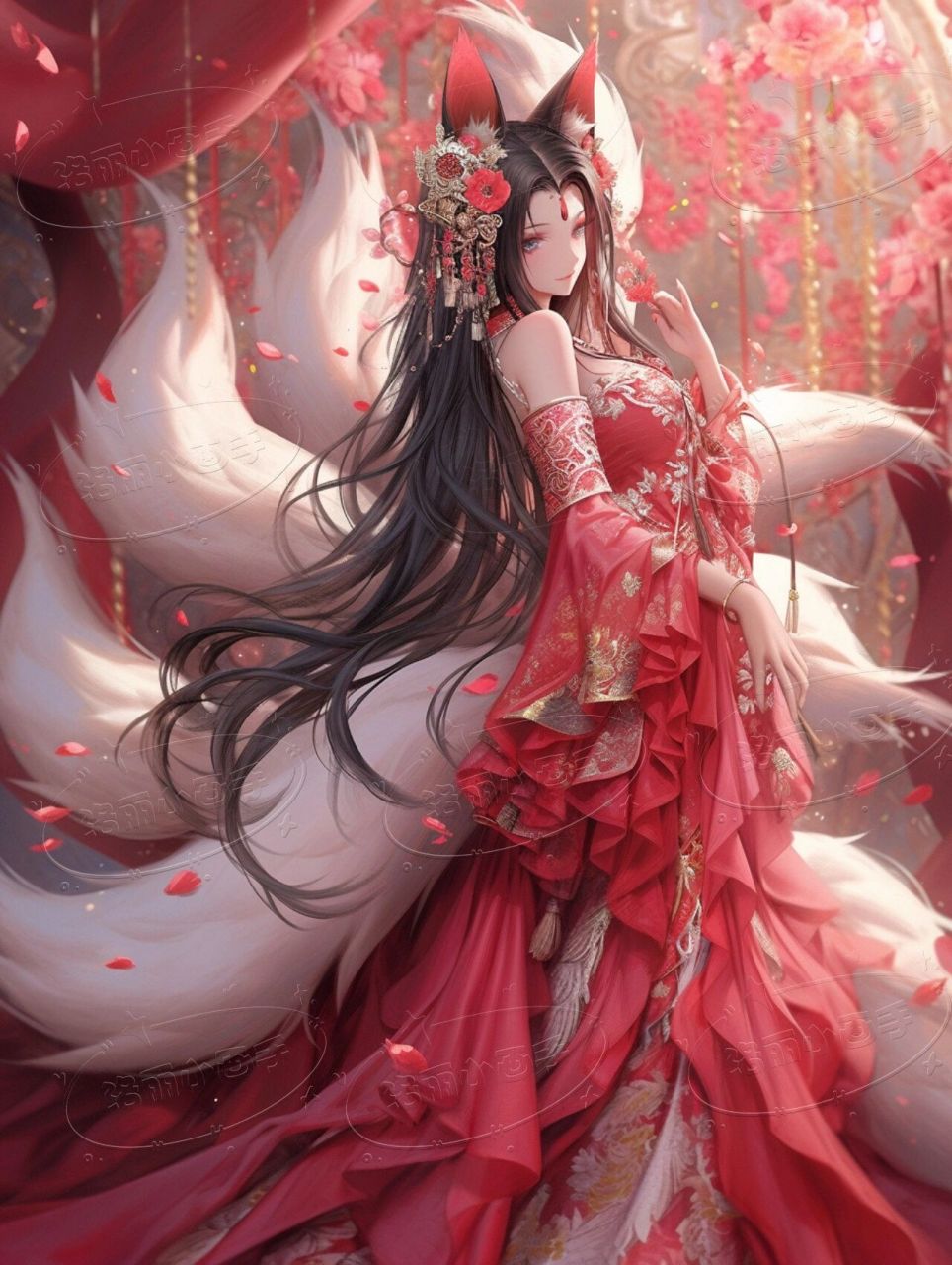 这套九尾狐有点妖艳～头像壁纸 九尾狐高清6图 ～可做头像壁纸