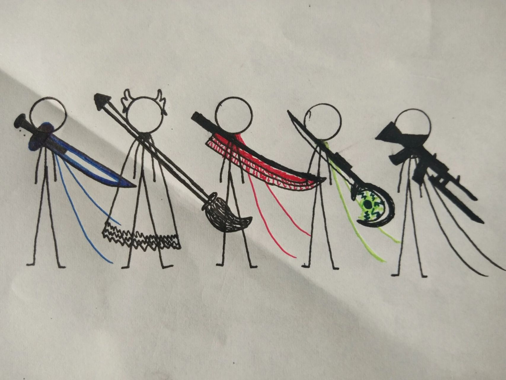 火柴人五兄弟 注意:此处多加了一个人