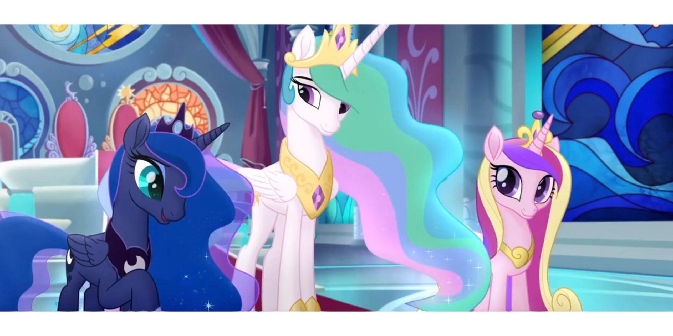 罕见的三公主合照 小马宝莉大电影里截的         .